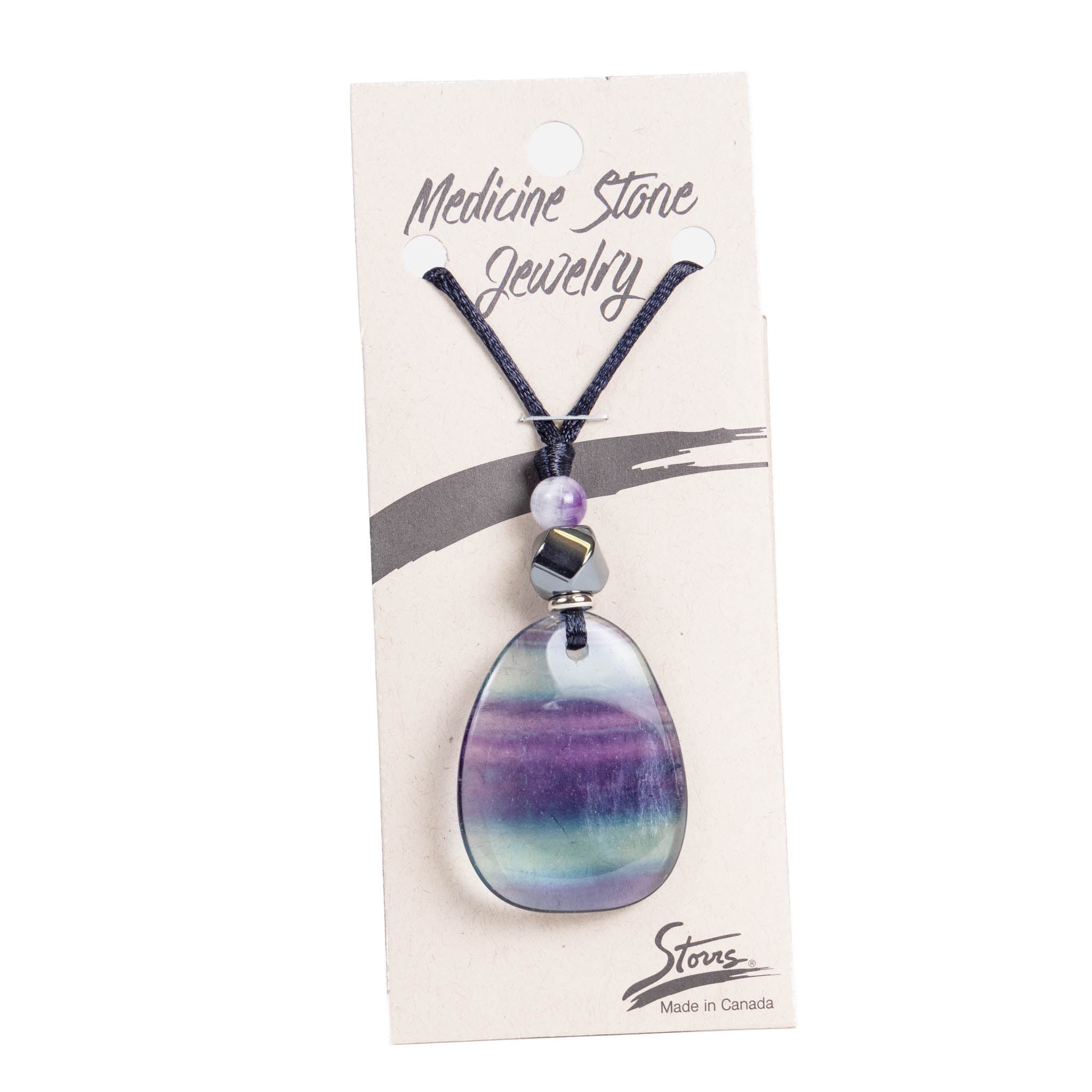 Canada Rainbow Fluorite Medicine Stone Necklace